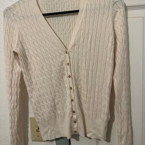 Zara Elegant Cream Sweater Cardigan